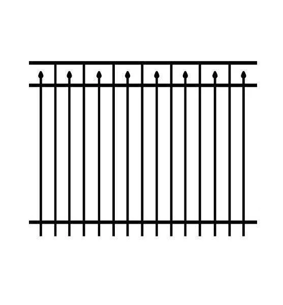 Black ornamental aluminum fence panel